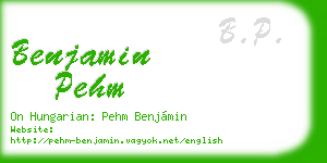benjamin pehm business card